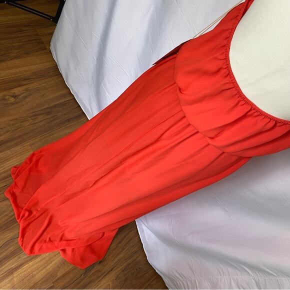 Show Me Your MuMu Women's Heather Halter High Neck Maxi Dress Large Coral Flowy - Picture 11 of 16